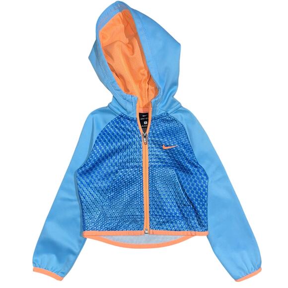 Nike Toddler Blue & Orange Hooded Athletic Jacket Size 2T - Picture 1 of 11